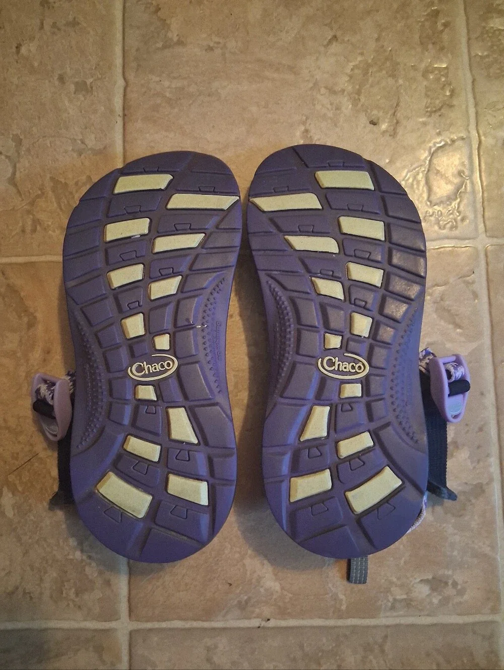 Chaco Kids Sandals Purple Yellow Patterned Straps